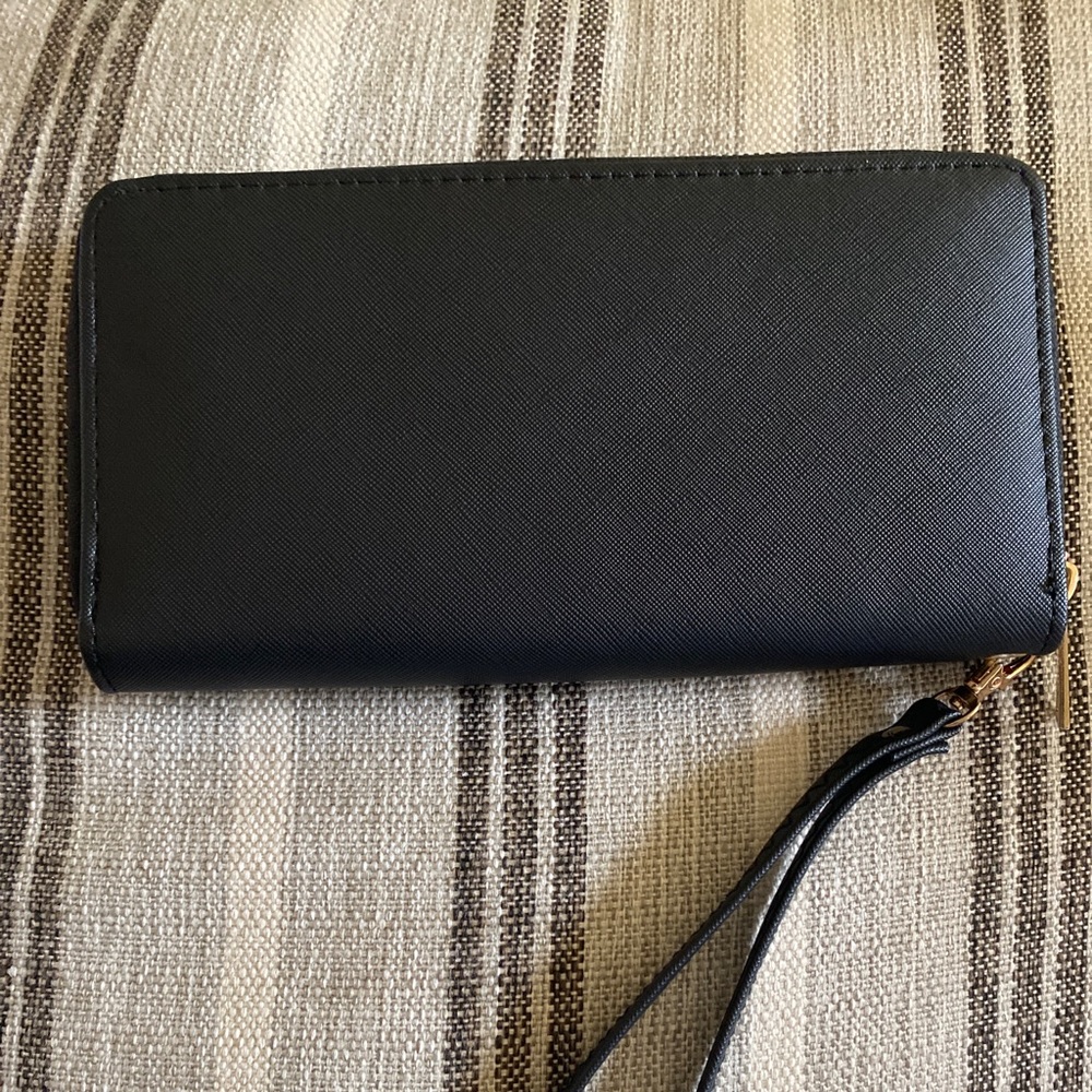 Black long wallet.